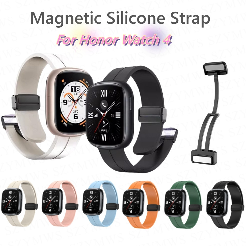 สายนาฬิกาข้อมือซิลิโคน แม่เหล็ก แบบเปลี่ยน สําหรับ Honor Watch 4 Honor Watch 4