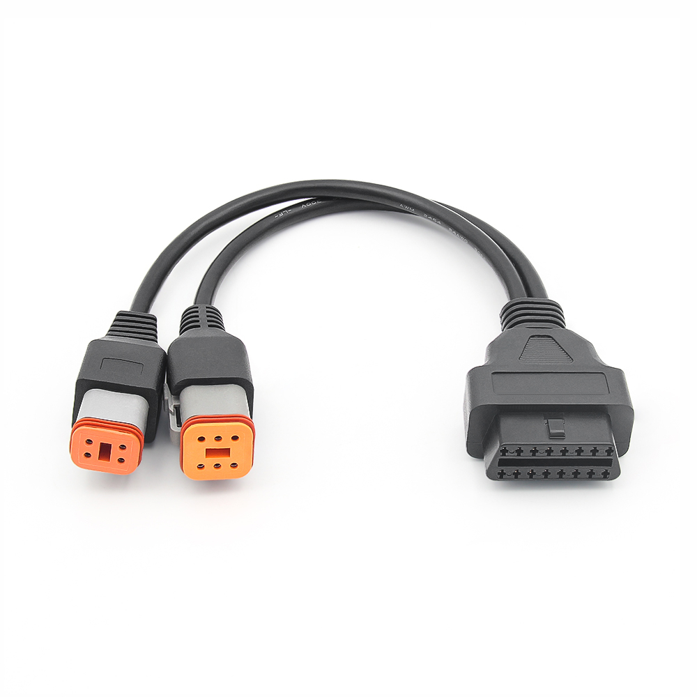 2 in 1 Harley Davidson 4pin + 6pin to 16pin OBD 2 สายเคเบิลต่อขยาย สําหรับรถจักรยานยนต์ ตัวผู้ เป็นตัวเมีย OBD2 อะแดปเตอร์สแกนวินิจฉัย moto OBD2 - รูปที่ 3