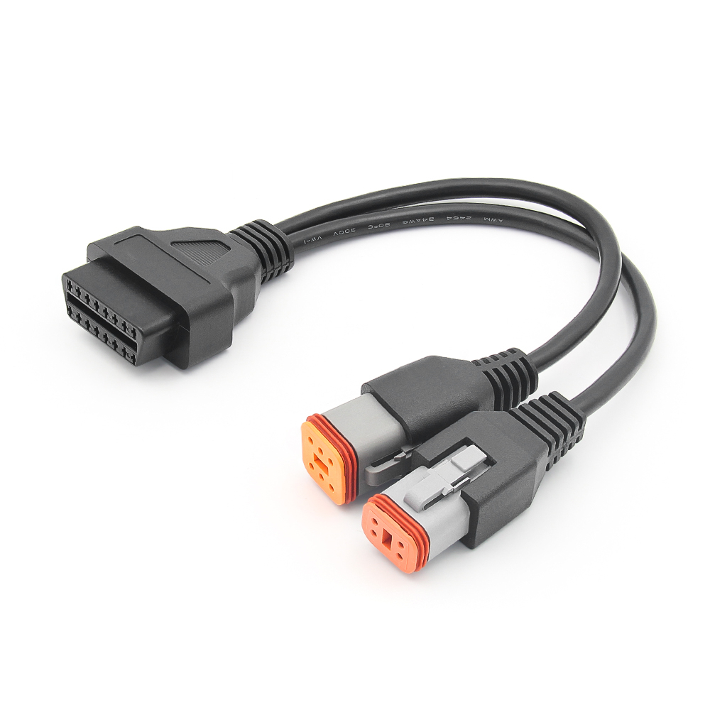 2 in 1 Harley Davidson 4pin + 6pin to 16pin OBD 2 สายเคเบิลต่อขยาย สําหรับรถจักรยานยนต์ ตัวผู้ เป็นตัวเมีย OBD2 อะแดปเตอร์สแกนวินิจฉัย moto OBD2 - รูปที่ 4