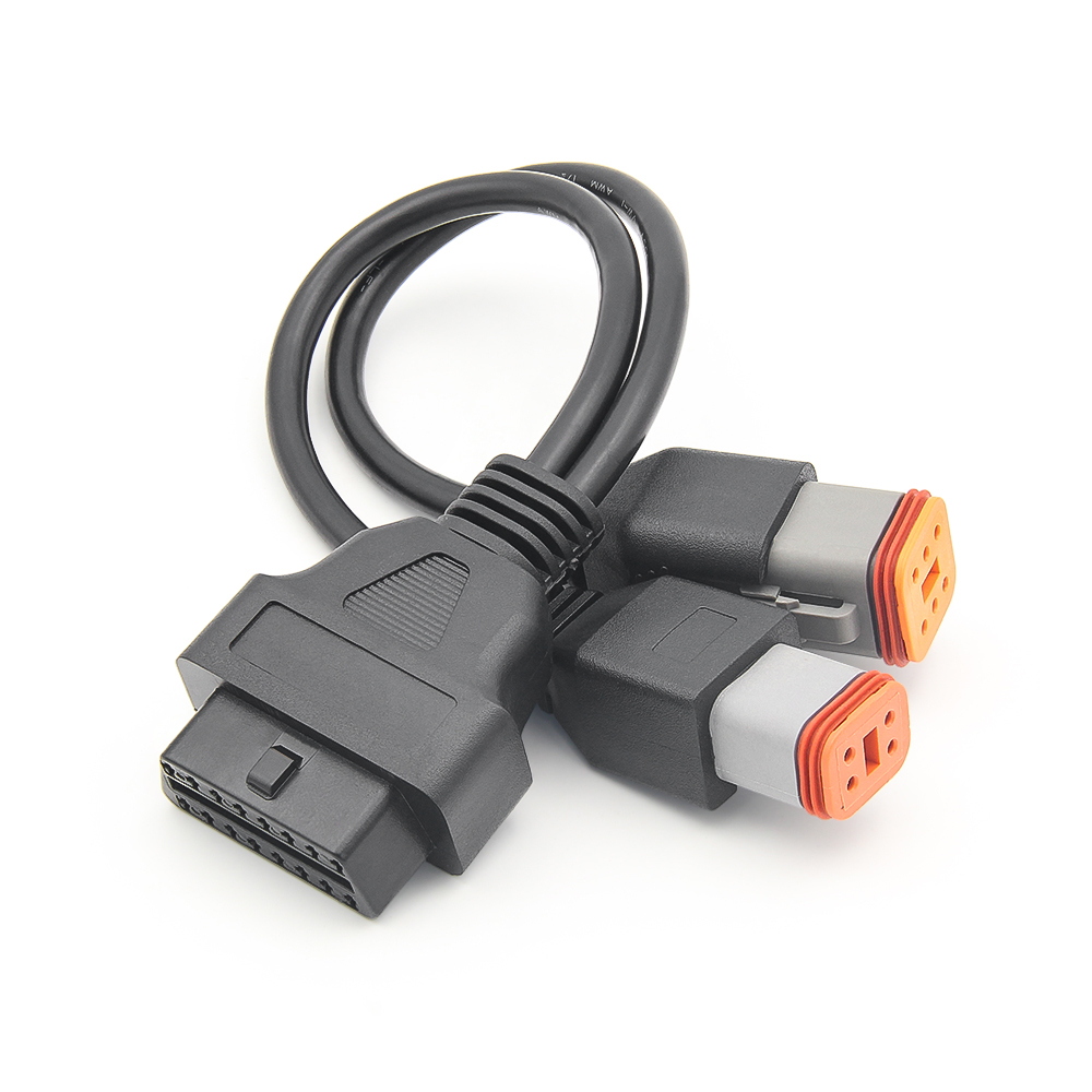 2 in 1 Harley Davidson 4pin + 6pin to 16pin OBD 2 สายเคเบิลต่อขยาย สําหรับรถจักรยานยนต์ ตัวผู้ เป็นตัวเมีย OBD2 อะแดปเตอร์สแกนวินิจฉัย moto OBD2 - รูปที่ 5