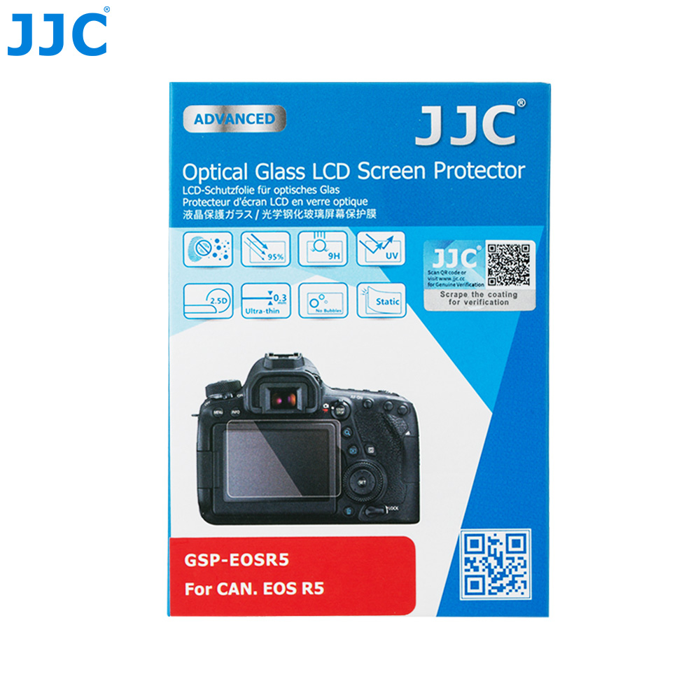 JJC กระจกนิรภัยกันรอยหน้าจอ HD สําหรับกล้อง Canon EOS R3 R5 II R5 R5C