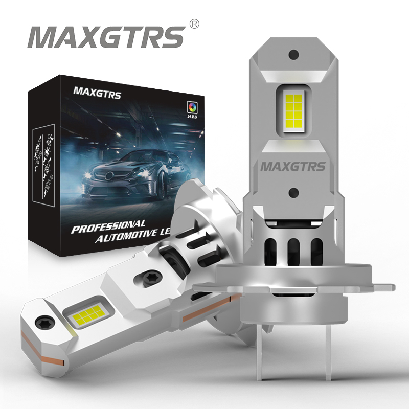 Maxgtrs หลอดไฟหน้า H7 LED พร้อมพัดลม 20000LM 12V 110W สว่างมาก ขนาดเล็ก สําหรับรถยนต์ 2 ชิ้น