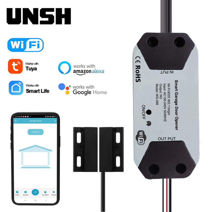 Tuya สวิตช์เปิดประตูโรงรถ WiFi อัจฉริยะ พร้อมรีโมตคอนโทรล สําหรับ Alexa Google Home Assistant