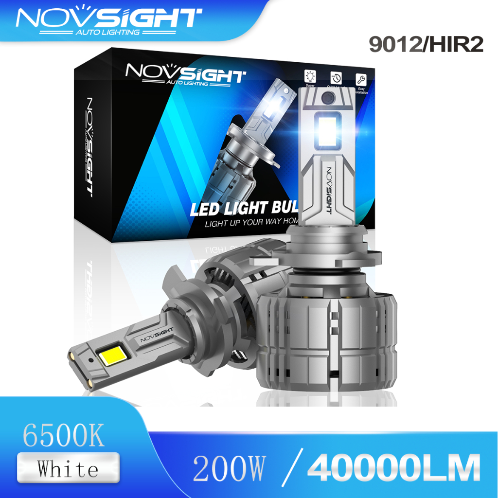 Novsight N60 9012 hir2 ใหม่ล่าสุด ไฟหน้ารถยนต์ LED 200W 40000LM 6500K สว่างมาก
