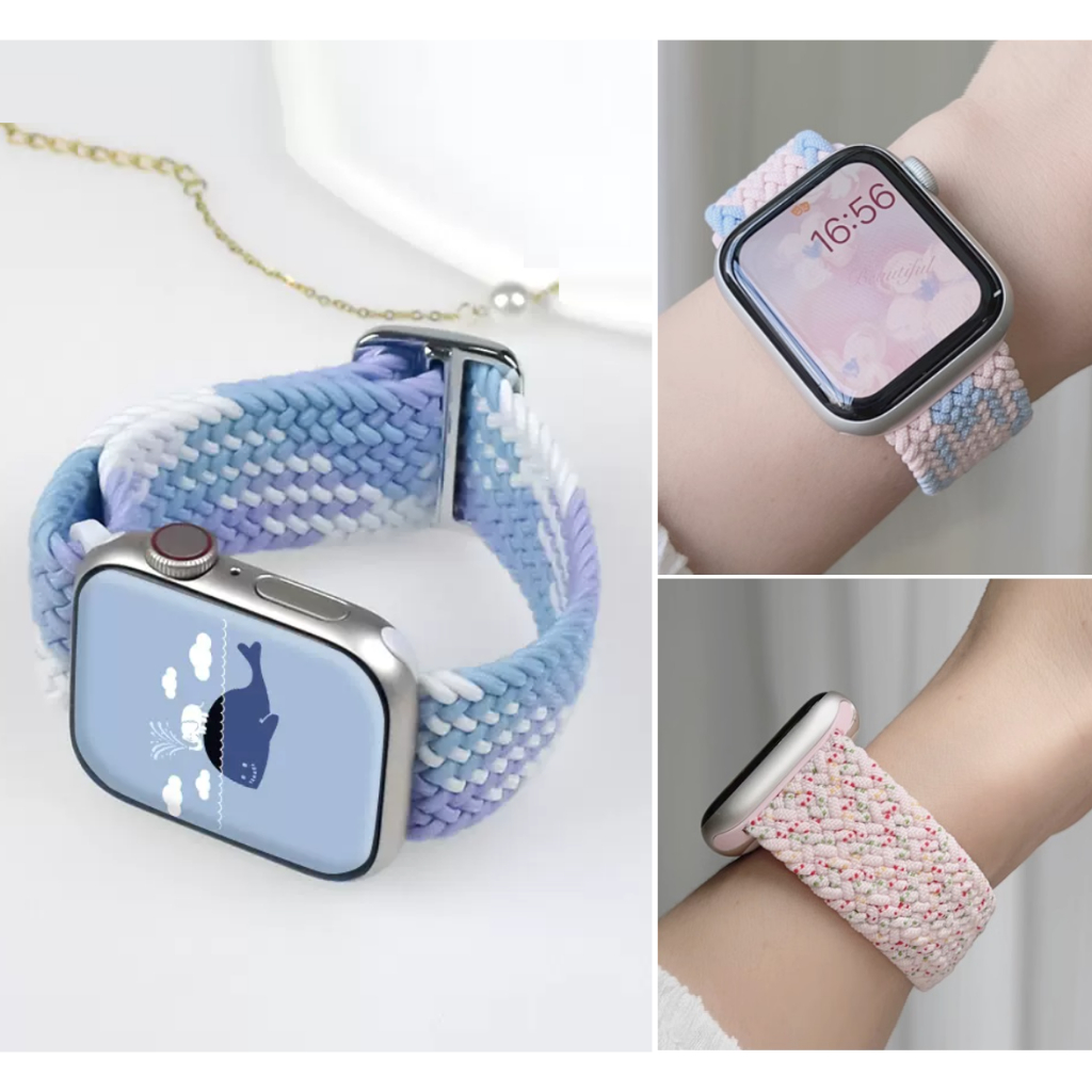 สายนาฬิกาข้อมือ แบบถัก ขนาด 49 มม. 41 มม. 45 มม. 38 มม. 40 มม. 42 มม. 44 มม. สําหรับ Watch Series10 9 Series8 Series7 6 5 4 3 2 1 se se2 Ultra 2