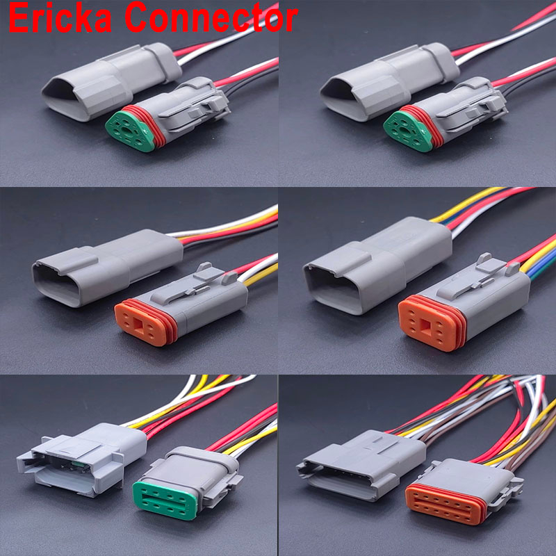 เดutsch ดีทีเอ็ม ปลั๊กขั้วต่อสายไฟ งTM06-2 3 4 6 8 12ส ดีทีเอ็ม04-2 3 4 6 8 12 ขารถอิเล็กทรอนิกส์กันน้ําปิดผนึกพร้อมสาย