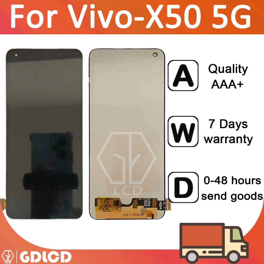 อะไหล่หน้าจอสัมผัสดิจิทัล LCD แบบเปลี่ยน สําหรับ VIVO X50 4G 5G LCD 2004 VIVO V2001A 2005