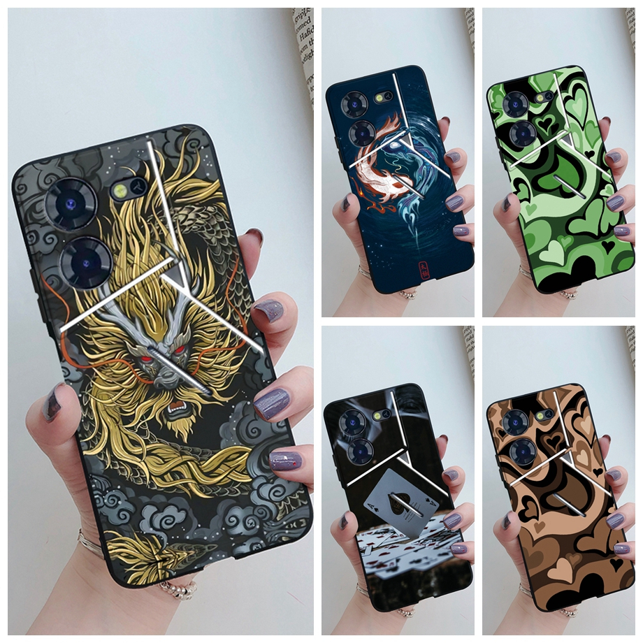 เคสโทรศัพท์ ซิลิโคนนิ่ม กันกระแทก สีดํา สําหรับ Tecno Pova 5 Pro Pova5 Pro