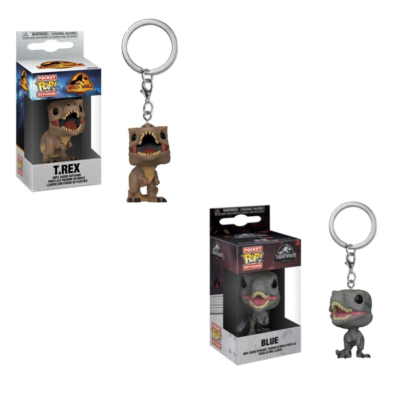Funko Pop! พวงกุญแจ Jurassic World Dominion โมเดลตุ๊กตา รุ่น Rex Blue ของเล่นสําหรับเด็ก