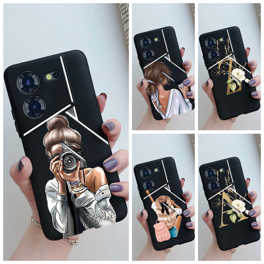 Tecno Pova 5 Pro เคสแฟชั่น เด็กผู้หญิง ลายตัวอักษร ซิลิโคน TPU นิ่ม สําหรับ Tecno Pova5 Pro Pova5Pro