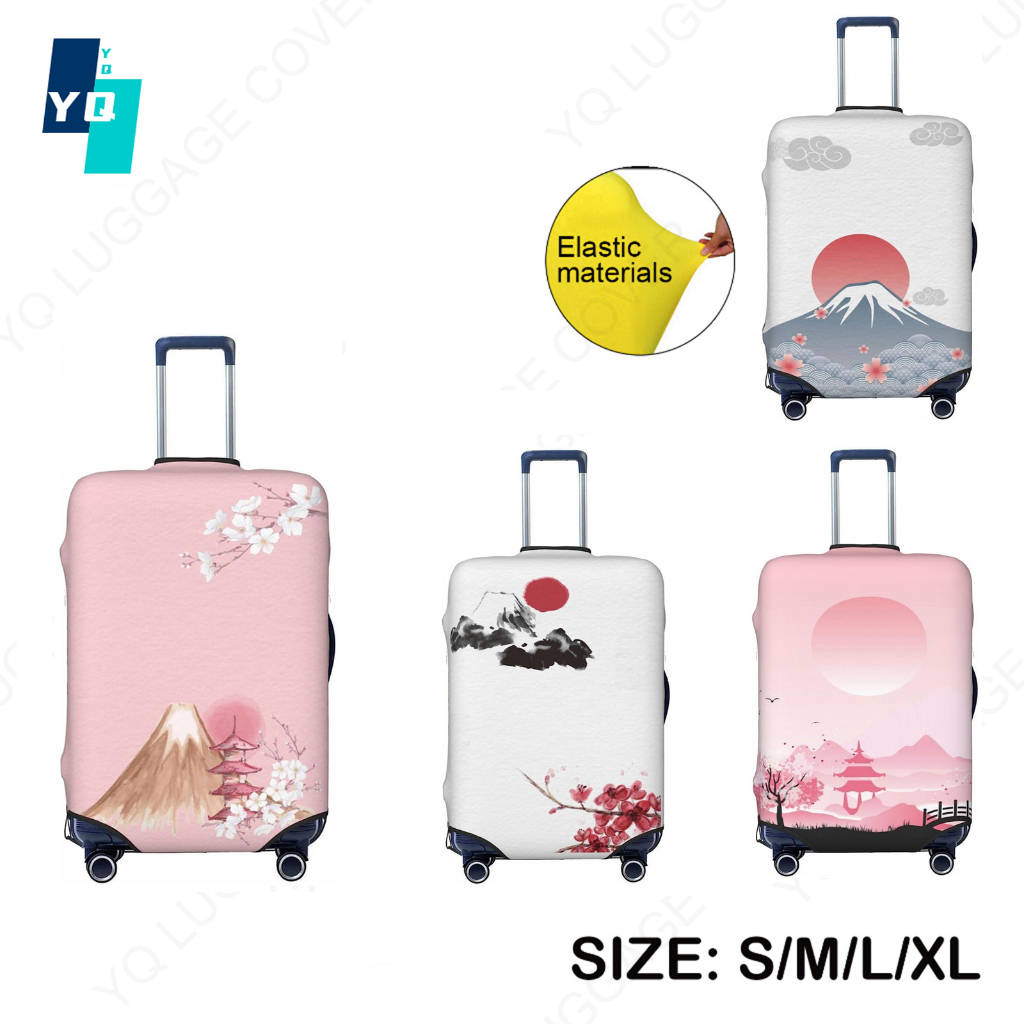 Sakura Sunset กระเป๋าเดินทางยืดหยุ่นกระเป๋าเดินทาง Protector Cover Washable Baggage Cover S-XL (สําห