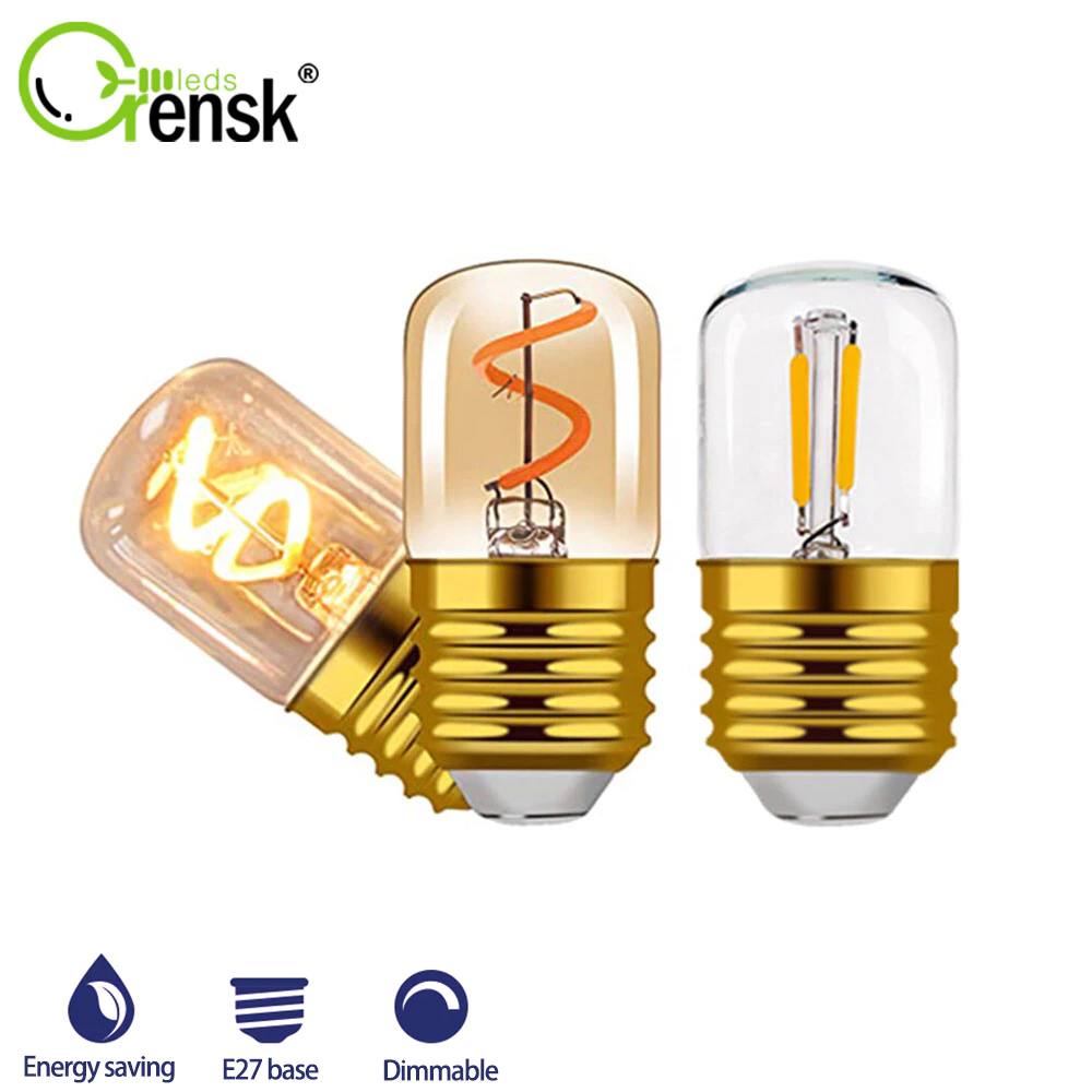 หลอดไฟ E27 LED T28 หรี่แสงได้ 1W 1.5W 2200K 2700K สีขาวอบอุ่น สไตล์เรโทร สําหรับโคมไฟระย้า