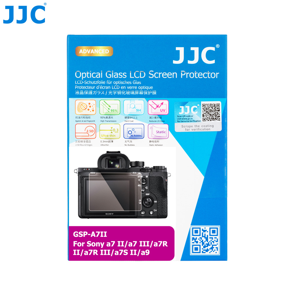 JJC ฟิล์มป้องกันกระจกกล้อง HD Sony A7 II A7 III ZV-1 A7C A7S II A7S III A7R II A7R III A7R IV A7RM4A A7RM3A