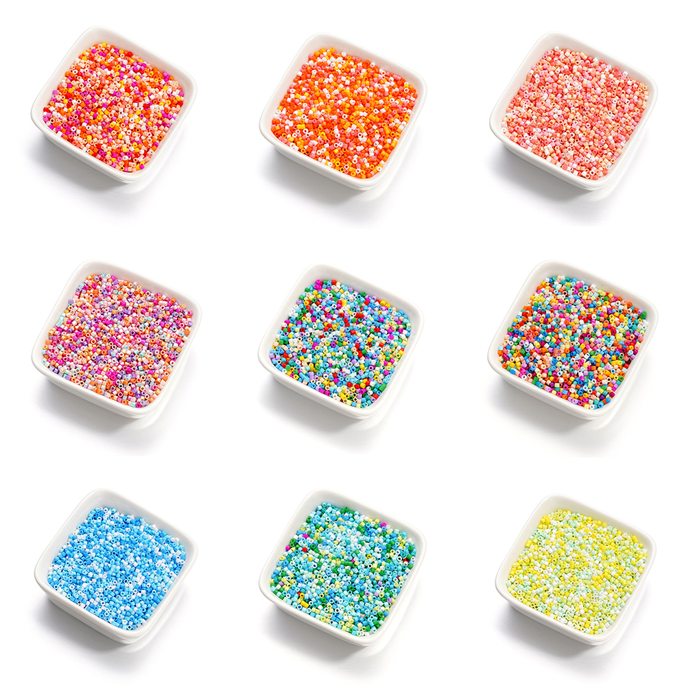 ST.KUNKKA 2 มม.ผสมแพ็คลูกปัดแก้วสดใสและนุ่มสีสันรอบลูกปัดทรายแก้วผสมลูกปัดสำหรับเครื่องประดับ DIY ทำสร้อยข้อมือสร้อยคอของขวัญวันเกิด