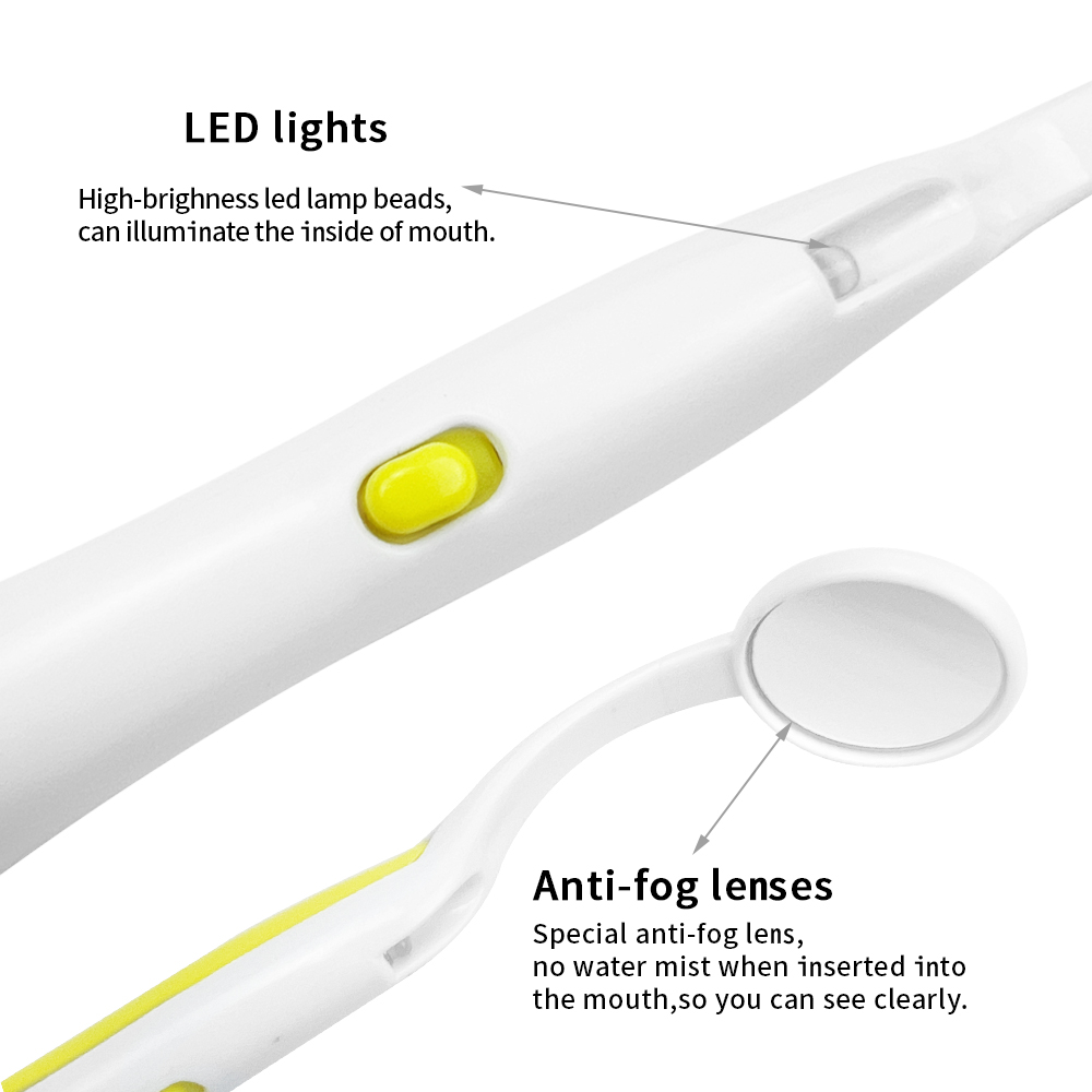 กระจกมองฟัน พร้อมไฟ LED ป้องกันหมอก 1 ชิ้น สําหรับดูแลช่องปาก - รูปที่ 6