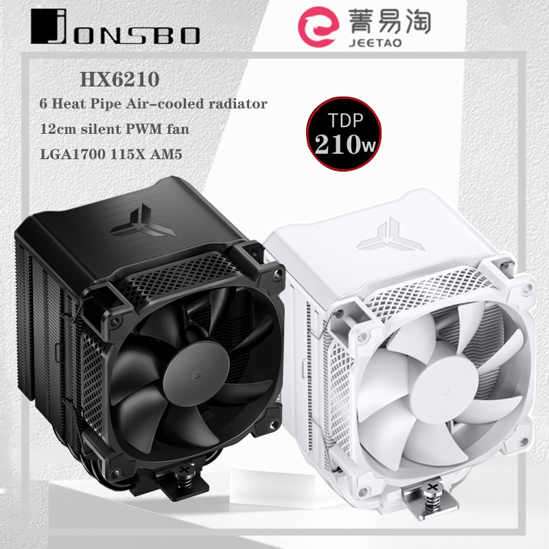 Jonsbo HX6210 หม้อน้ําระบายความร้อน CPU ท่อความร้อน 6 ท่อ PWM ควบคุมอุณหภูมิ สําหรับ LGA1700 115X AM5 AM4