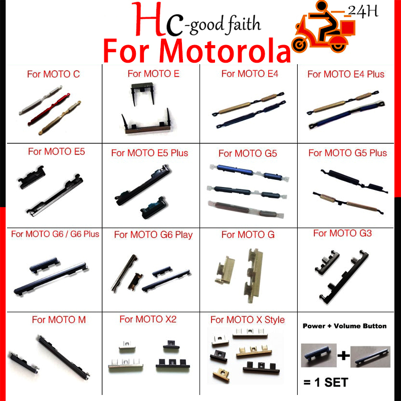 ใหม่ ปุ่มพาวเวอร์ ปุ่มปรับระดับเสียง ด้านข้าง แบบเปลี่ยน สําหรับ Motorola Moto C M G G3 G5 Plus G4 G