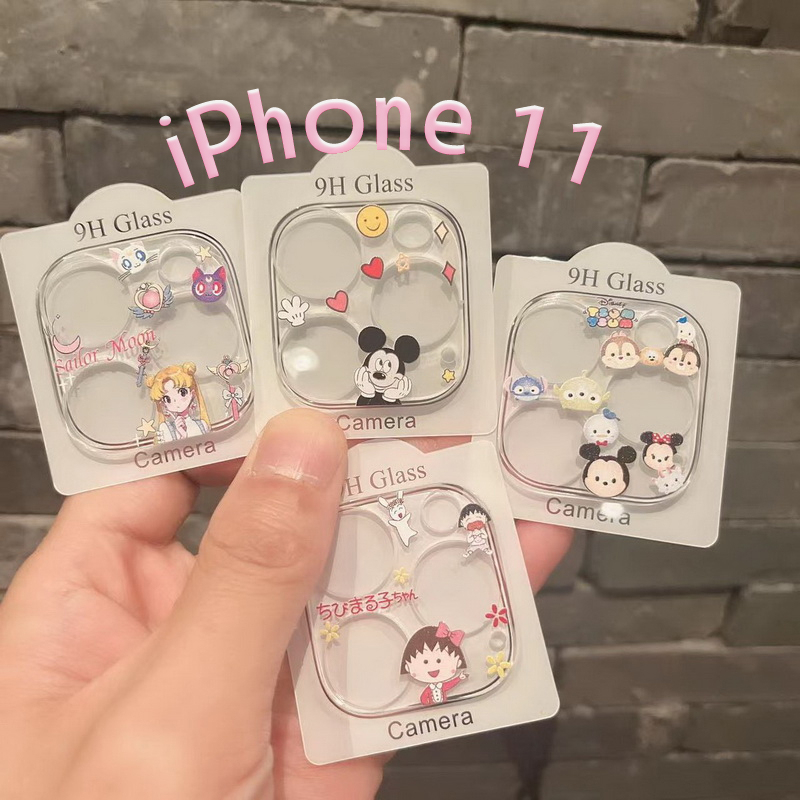 ตัวป้องกันเลนส์การ์ตูนน่ารักเหมาะสําหรับ ไอโฟน11 สติกเกอร์เลนส์ ไอโฟน12มินิ โทรศัพท์มือถือฟิล์มนิรภัยเหมาะสําหรับใสการ์ตูนฟิล์มป้องกัน 16