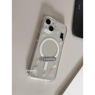 เกาหลี ins Niche น่ารักขี้เล่นน่ารักสัตว์เลี้ยงสีแมว 16pro Magnetic Wireless Charger เหมาะสําหรับ iphone13pro/14promax Apple 15/12/11 เคสโทรศัพท์ 16 เคสป้องกัน 17promax/AIR