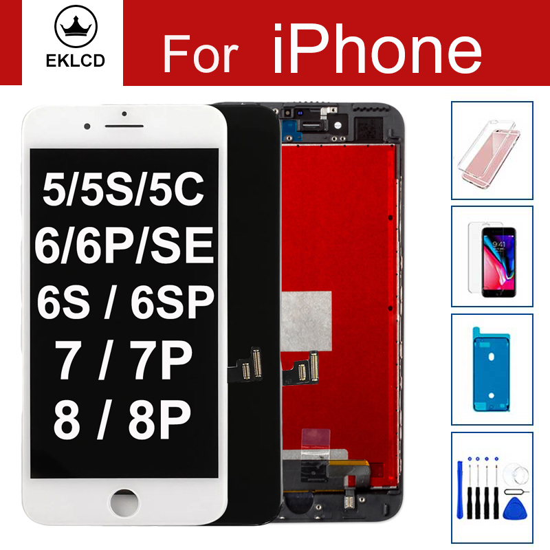 อะไหล่หน้าจอสัมผัสดิจิทัล LCD AAA+++ แบบเปลี่ยน สําหรับ iPhone 6 6S 7 8 Plus 5 5S 5C SE 2020