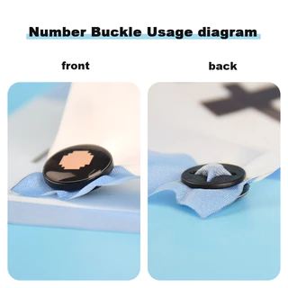 4 ชิ้นหัวเข็มขัดพลาสติกอุปกรณ์กิจกรรมภาคสนามการแข่งขันวิ่งเอี๊ยมจํานวนที่ใส่แผ่น #HMK001