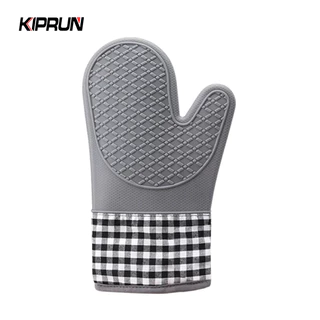 Kiprun ถุงมือซิลิโคน ทนความร้อน ทนความร้อนสูง สําหรับเตาอบไมโครเวฟ (1 ชิ้น)