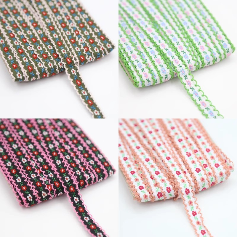 Pastoral สไตล์เย็บปักถักร้อยลูกไม้ผ้า Webbing Handwork DIY เย็บอุปกรณ์เสริม 9 เมตร