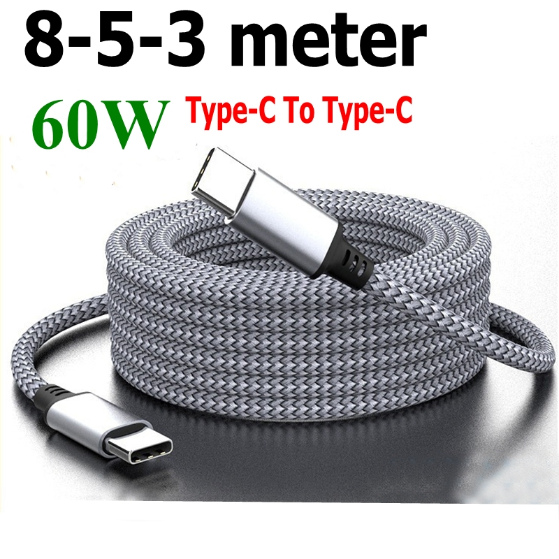 【 C to C 60W / 8 5 3 เมตร 】Type C to Type C สายชาร์จ USB Type-C to Type-C สําหรับโทรศัพท์ Android เปีย แล็ปท็อป
