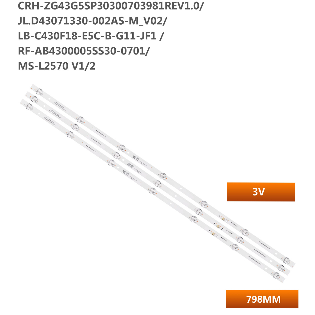 Backlight 3 ชิ้น/เซ็ตแถบ led สําหรับ 42G6F Light MS-L2570 V2 V1 Strip JL.D43071330-002AS-M_V02 ทีวี 