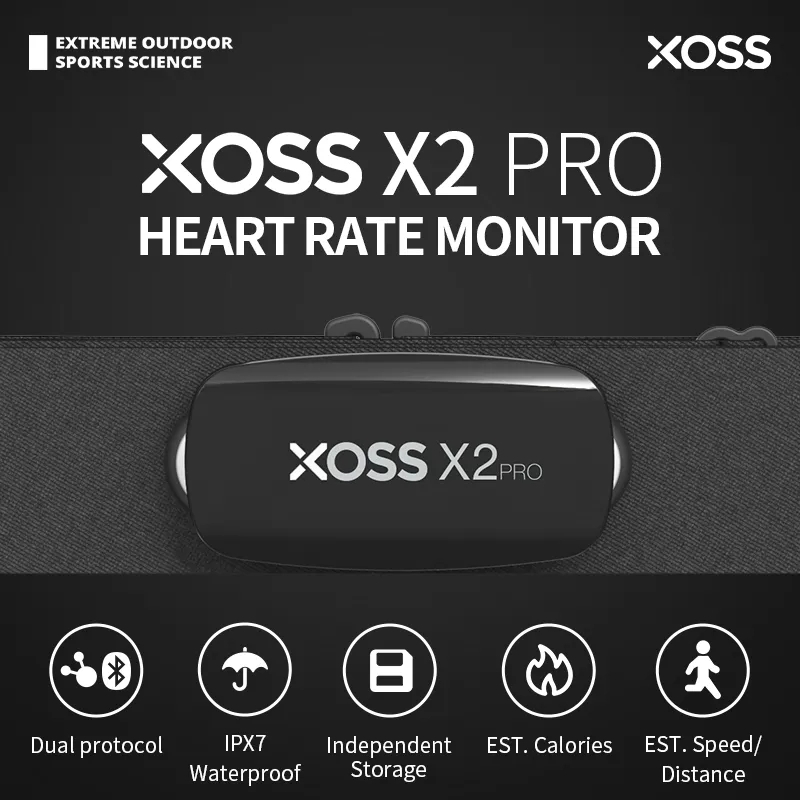 Xoss X2 Pro เซนเซอร์วัดอัตราการเต้นของหัวใจ บันทึกอิสระ สายรัดหน้าอก HRM เวอร์ชั่นชาร์จ บลูทูธ ANT+ สุขภาพ ฟิตเนส วิ่ง ว่ายน้ํา ขี่จักรยาน เซนเซอร์อัจฉริยะ
