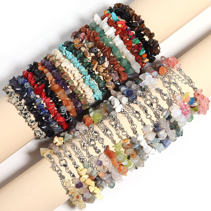 สร้อยข้อมือหินธรรมชาติ อเมทิสต์ กุหลาบ ควอตซ์ 1 ชิ้น
