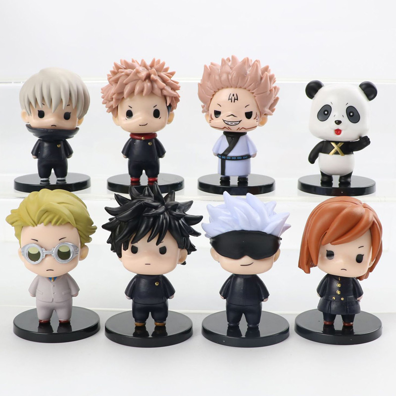 โมเดลฟิกเกอร์ PVC อนิเมะ Jujutsu Kaisen Itadori Yuji Gojo Satoru Fushiguro Megumi Inumaki Toge Nobara Panda Q Version ขนาด 7-8 ซม. ของเล่นสําหรับเด็ก 8 ชิ้น ต่อชุด ราคา ถูกที่สุด ดีลบีเคเค แกลเลอรีภาพที่ 2