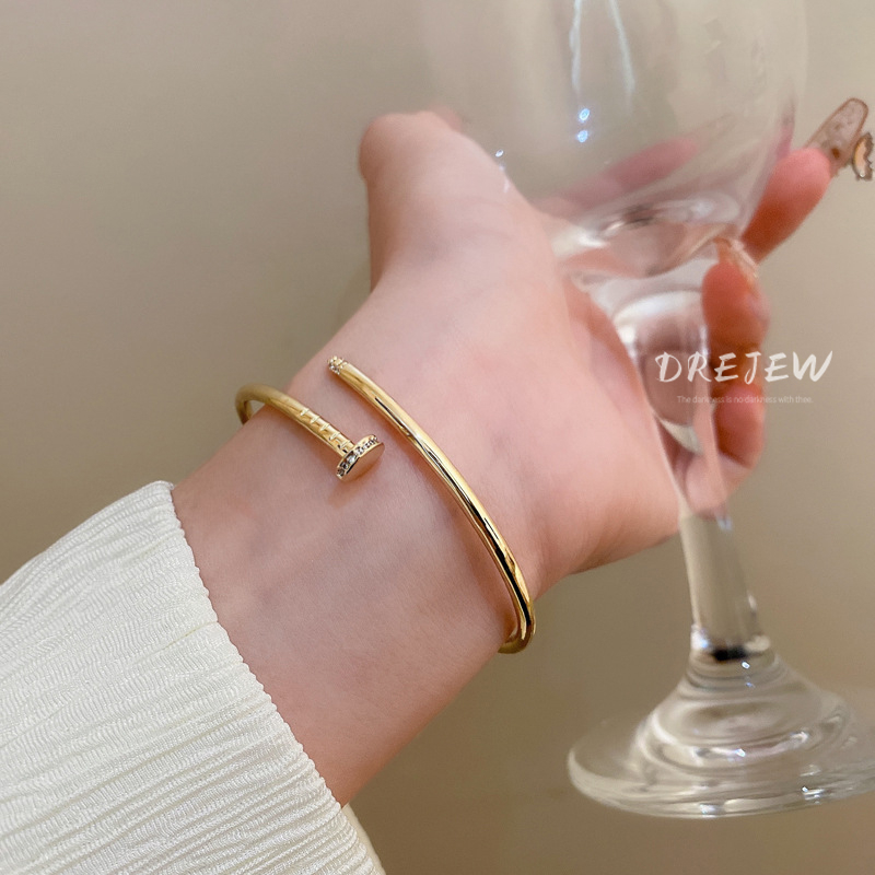 DREJEW สร้อยข้อมือ ประดับเพทาย 18K หรูหรา ไฮโปอัลเลอร์จีนิก เรียบง่าย เครื่องประดับ สําหรับผู้หญิง