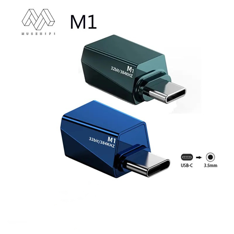 Musehifi อะแดปเตอร์ชิปถอดรหัสเสียง M1 Type-C เป็น 3.5 มม. แอมป์ถอดรหัส DAC 384kHz 32bit ใช้กับ 7HZ T
