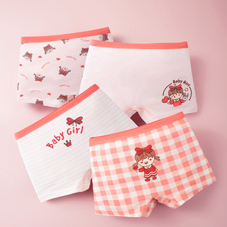 【Bangkok Delivery】4 ชิ้น เด็กผู้หญิง Babygirl เด็ก ชุดชั้นใน ผ้าฝ้ายนุ่มและซับเหงื่อ ซับเหงื่อ ปลอดภัย ป้องกันชีพจร ชุดชั้นใน พิมพ์ลายการ์ตูน  1-14 ปี