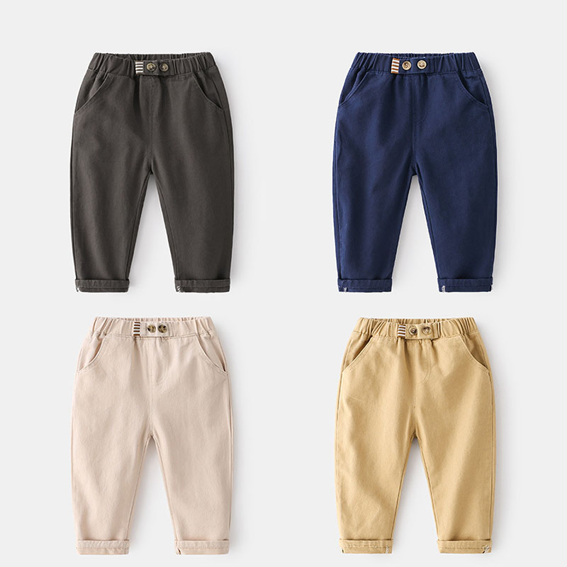 【Bangkok Delivery】กางเกงลำลองสำหรับเด็ก ผ้าฝ้าย เอวกลาง สวมใส่สบาย แฟชั่นฤดูใบไม้ผลิ สไตล์เกาหลี สําหรับเด็กผู้ชาย และเด็กผู้หญิง อายุ 1-9 ปี Uniqlo kids