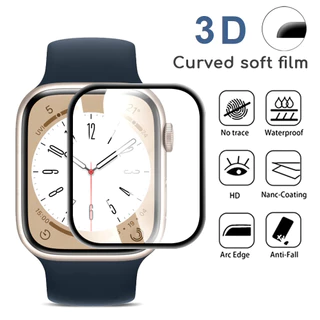 ฟิล์มกระจกนิรภัยกันรอยหน้าจอ 3D แบบโค้ง เต็มจอ สําหรับ Watch Series11, 10 9 8 7 6 5 4 3 2 1 SE SE2 Ultra Ultra 2 ขนาด 45/41/38/42 มม. 40 มม. 44 มม. Compatible for iwatch ฟิล์ม