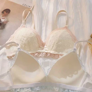 🎀bearbra🎀ชุดชั้นในสตรี ฤดูร้อน บางเฉียบ หน้าอกเล็ก รวบรวม ไม่มีแหวนเหล็ก นักเรียนหญิง รับเต้านม ชุดชั้นใน