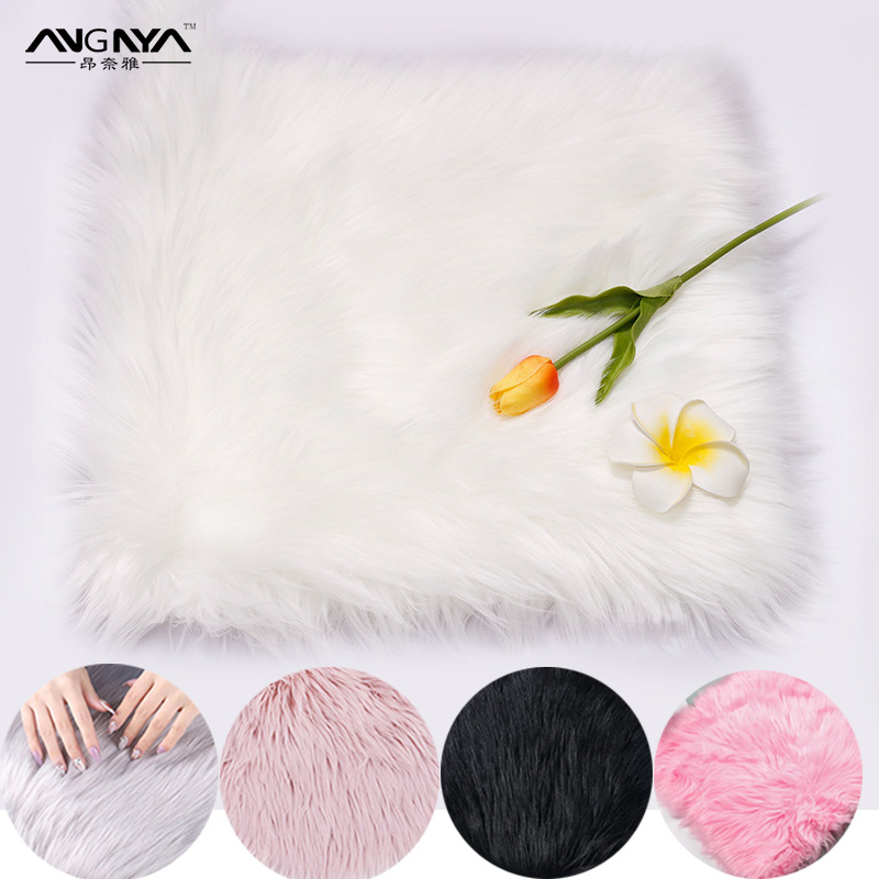 ANGNYA แผ่นเบาะรองมือ ขนนิ่ม ขนาด 30x30 ซม. ติดทนนาน สําหรับฝึกทําเล็บ ร้านเสริมสวย
