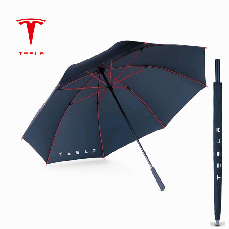 [พร้อมส่ง] Limited Edition Tesla ร่มไวนิล ด้ามจับยาว ป้องกันรังสีอัลตราไวโอเลต ขนาดใหญ่ ของแท้จากโรงงาน