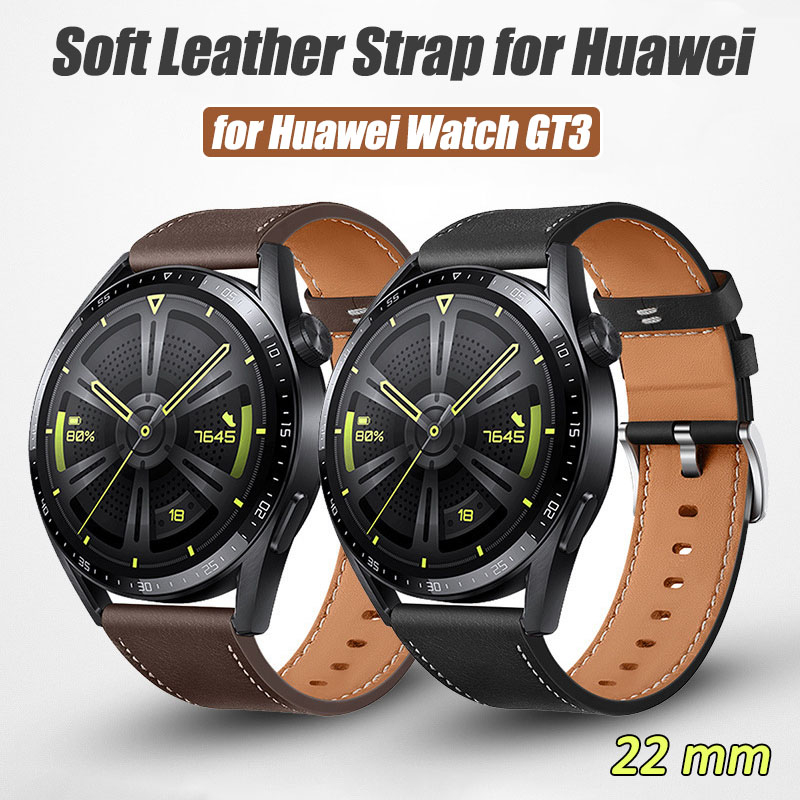 สายหนังนุ่มสําหรับนาฬิกา Huawei GT5/GT5pro/GT4/GT3/GT3 Pro/GT2/GT2 Pro/GT3 SE/GT 2e เปลี่ยนสายนาฬิกา