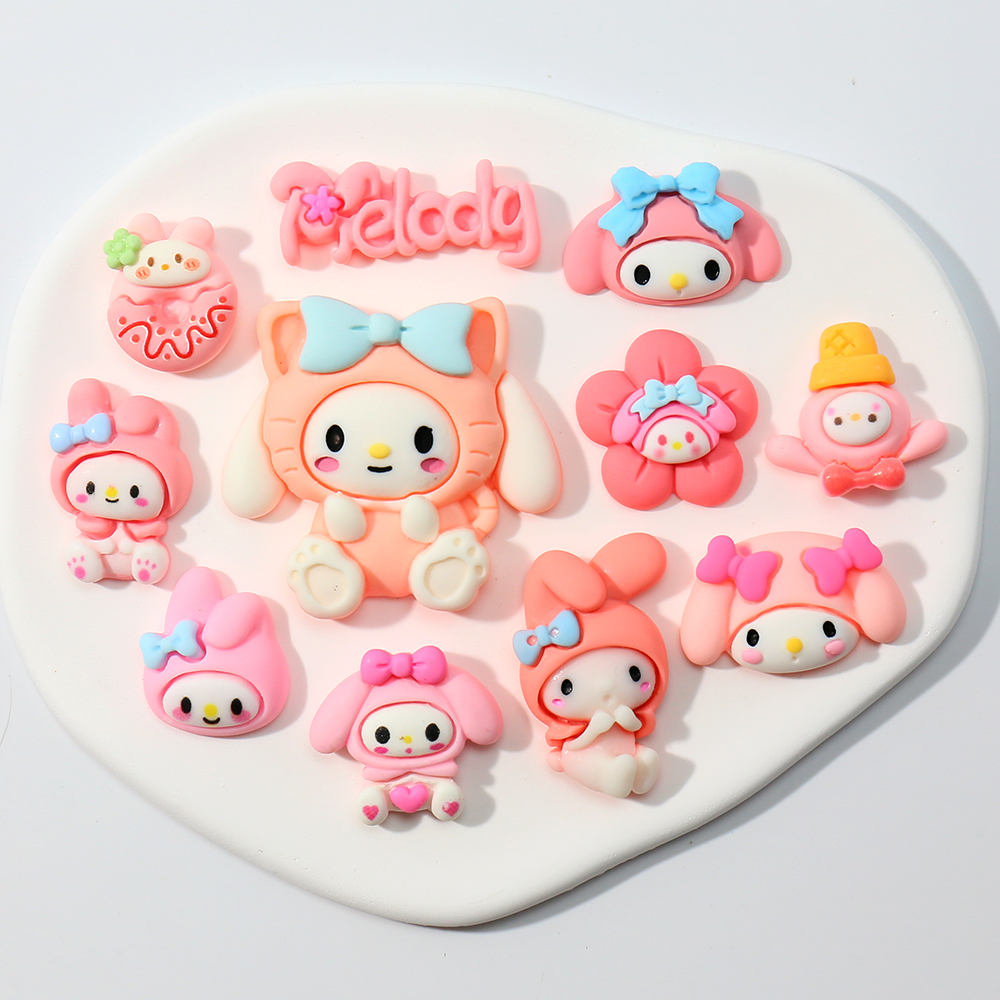 หัวเข็มขัด ลายการ์ตูน Melody Sanrio สีชมพู สําหรับตกแต่งรองเท้า diy