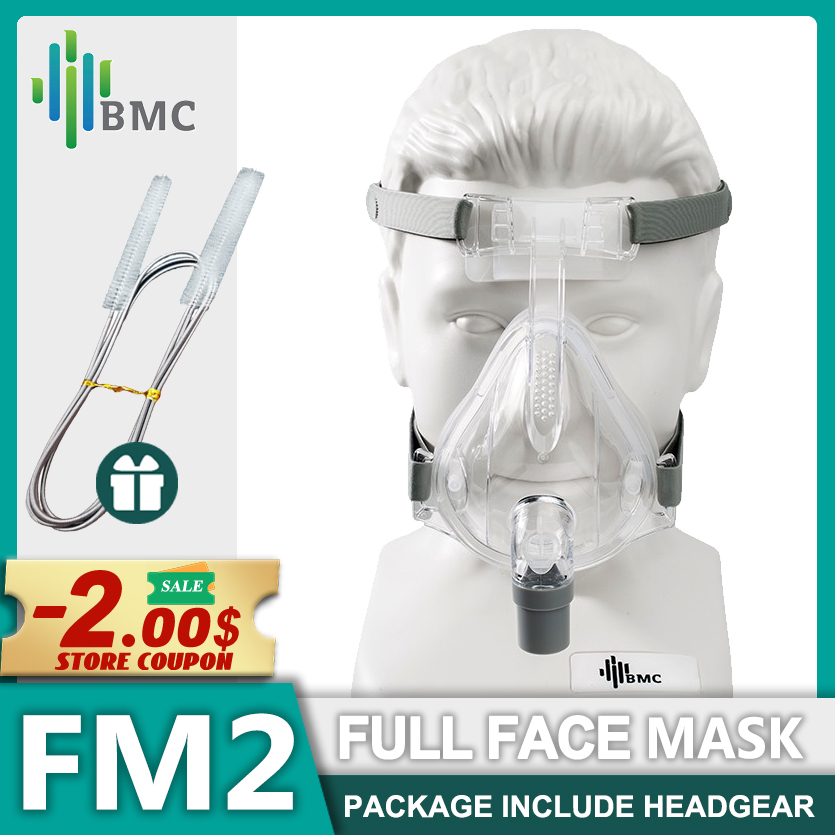 Bmc FM2 หน้ากาก CPAP แบบเต็มหน้า พร้อมอุปกรณ์ เข้าได้กับ CPAP Bipap เครื่องช่วยหายใจ แบบเต็มหน้า