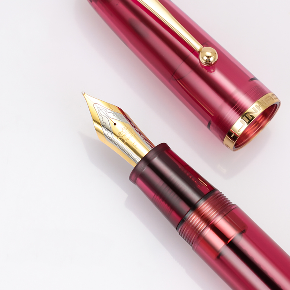 หรูหรา จินห่าว 9019 Fountain ปากกาอะคริลิคโปร่งใสหมุนปากกา 40 มม. Nib เครื่องเขียนสํานักงานอุปกรณ์การเรียนเขียนปากกา - รูปที่ 3