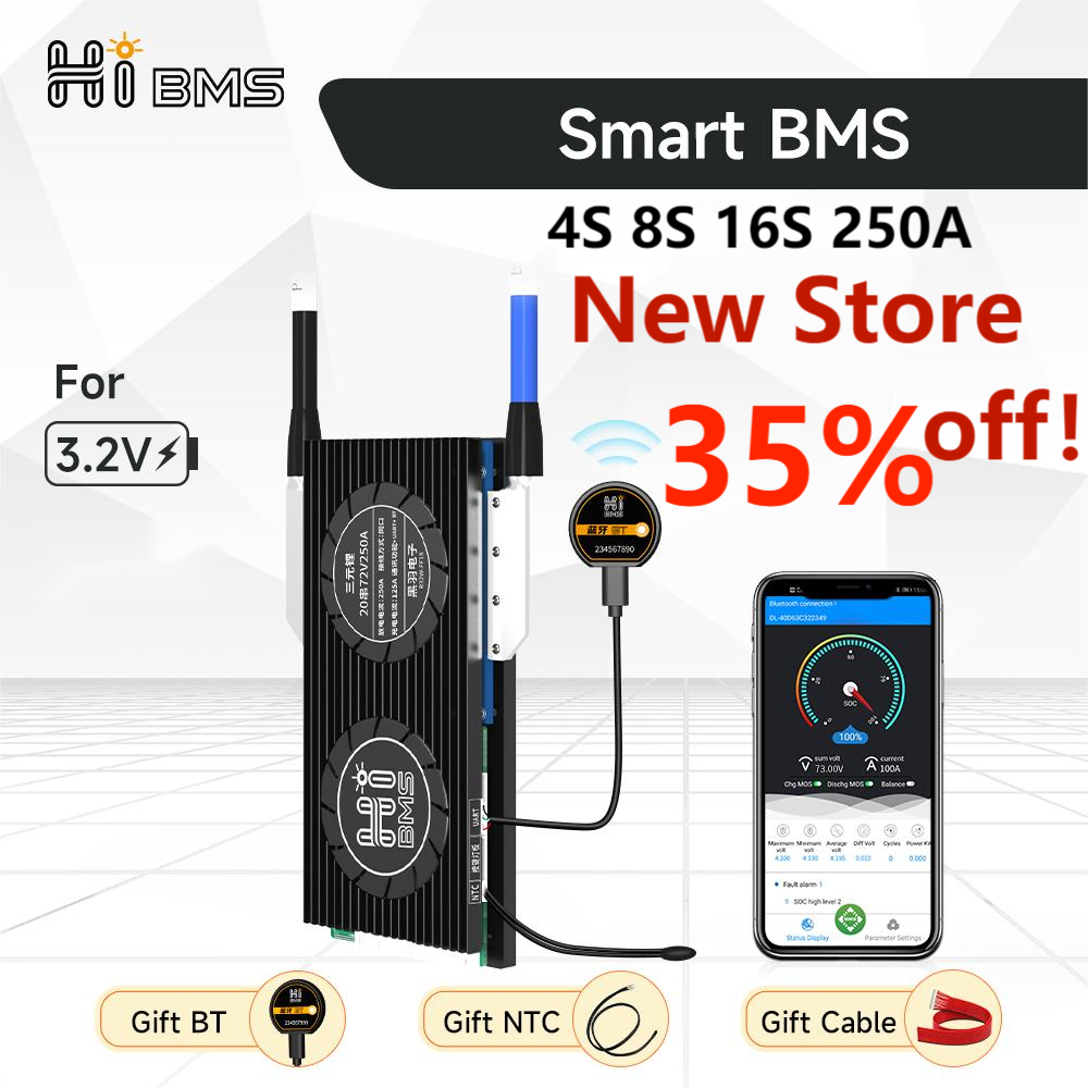 Hi Smart BMS สําหรับแบตเตอรี่ lifepo4 16s 48v active balancer 4s12v daly bms