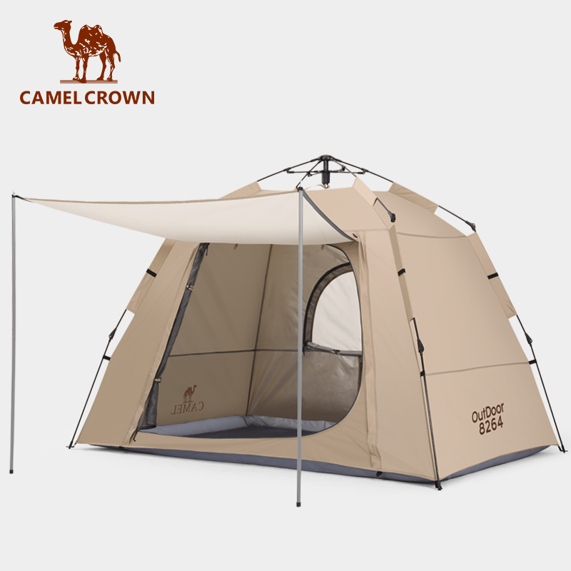 CAMEL CROWN เต็นท์กางเต้นท์อัตโนมัติ 2~3 คน เต็นท์พับ กลางแจ้ง แบบพกพา ใช้เต็นท์กันแดด สีเงิน