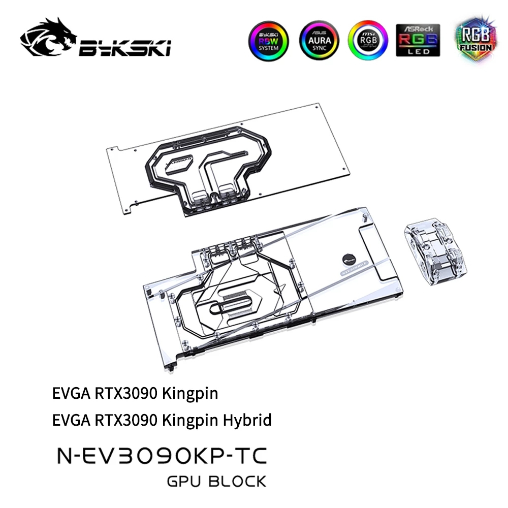Bykski N-EV3090KP-TC บล็อก GPU สําหรับเครื่องบินไฮบริด EVGA RTX3090 Kingpin N-EV3090KP-TC