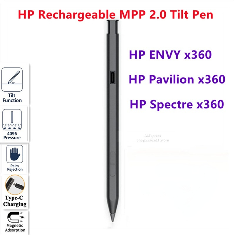 ปากกาเอียง MPP 2.0 แบบชาร์จไฟได้ สําหรับแล็ปท็อป HP ENVY x360 Convertible 13/15 2-in-1 3J122AA # Abb