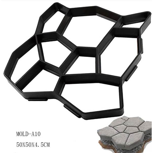 ღDMღแม่พิมพ์ทางเท้าสวน DIY ปูซีเมนต์อิฐถนนเครื่องทำเส้นทางคอนกรีต (B)