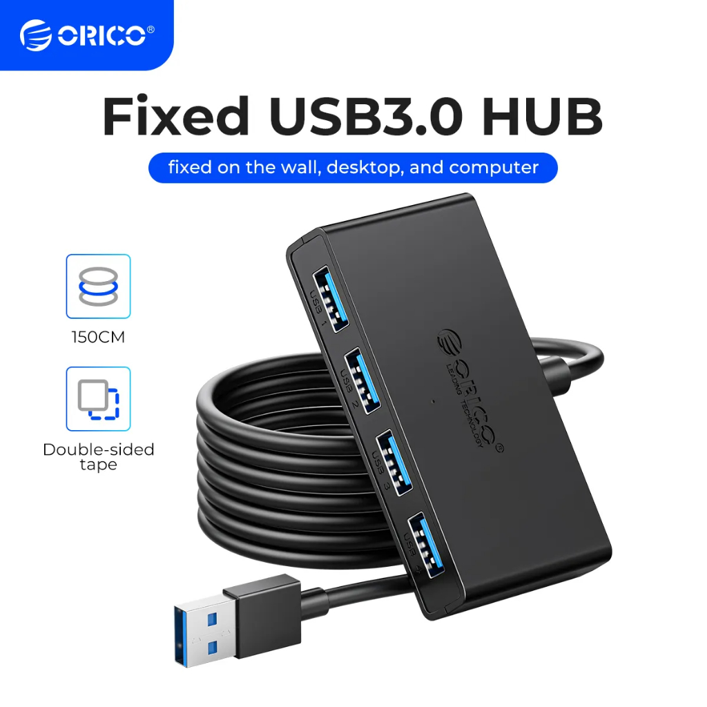 ORICO USB HUB 4 พอร์ต USB 3.0 5Gbps 100/150 ซม.สายเคเบิลข้อมูล (G11)